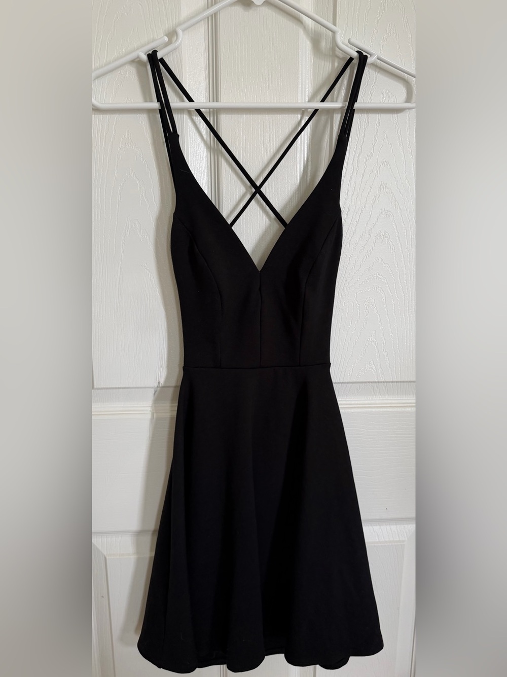 Lulu’s Classic Black Strappy Fit-and-Flare Dress